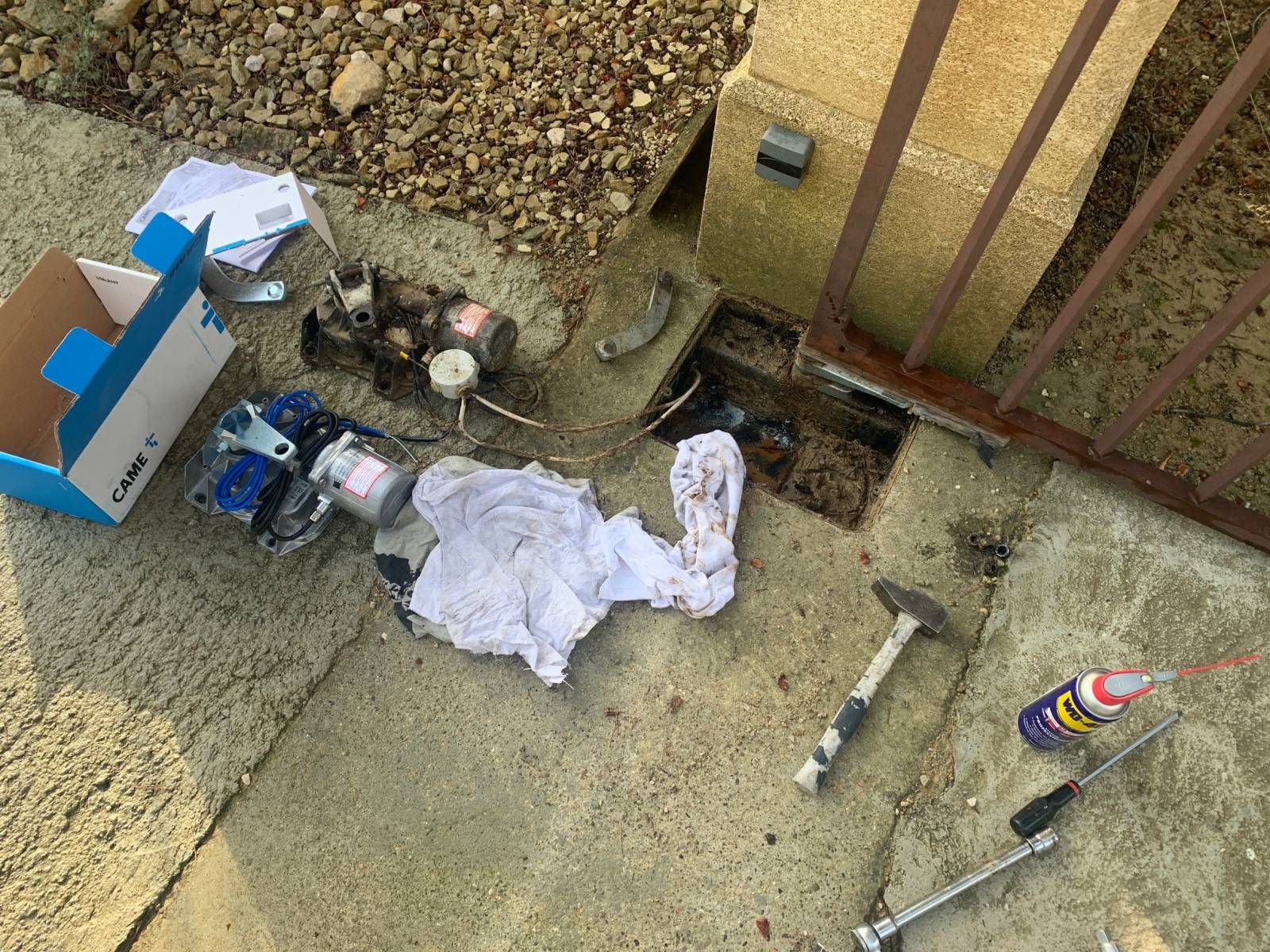Dépanner un moteur hydraulique enterré Came FROG sur un portail battant d'une villa à Aix-en-Provence 13100